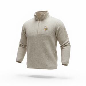 Antigua Minnesota Vikings NFL 1/4 Zip Tan Pullover Jacket Size XL